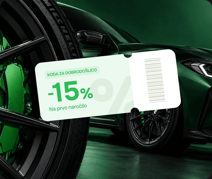 Kupon »Koda za dobrodošlico« −15% na prvo naročilo pred zelenim avtomobilom